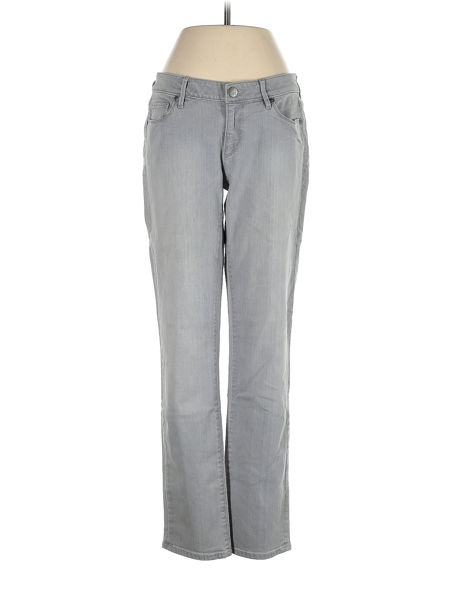 Ann Taylor LOFT Stripes Gray Jeans Size 4 75 off ThredUp