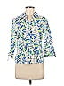 JM Collection 100% Linen Blue 3/4 Sleeve Button-Down Shirt Size 6 - photo 1