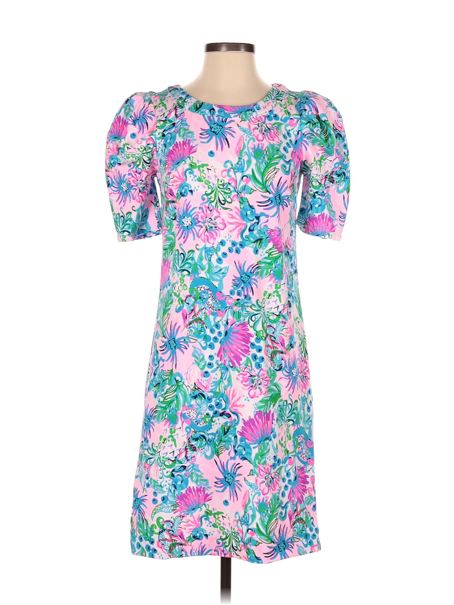 Lilly Pulitzer Floral Multi Color Pink Casual Dress Size S 67 Off