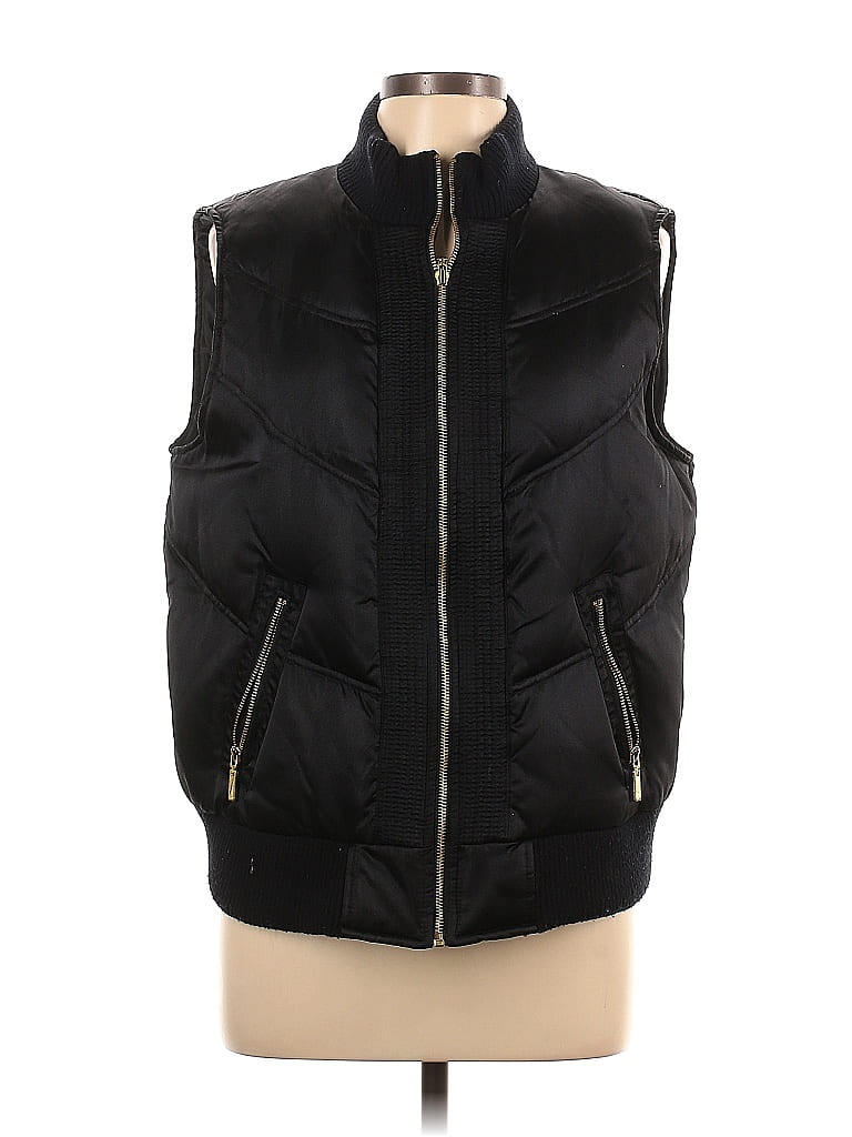 Style&Co 100% Polyester Solid Black Vest Size L - 64% off