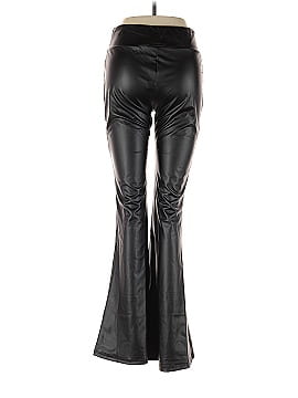 Ellie High Waisted Faux Leather Trousers in Black