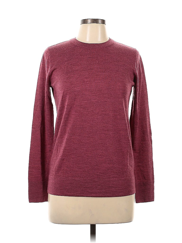 Club Monaco 100% Merino Extra Fine Wool Color Block Marled Red Burgundy ...