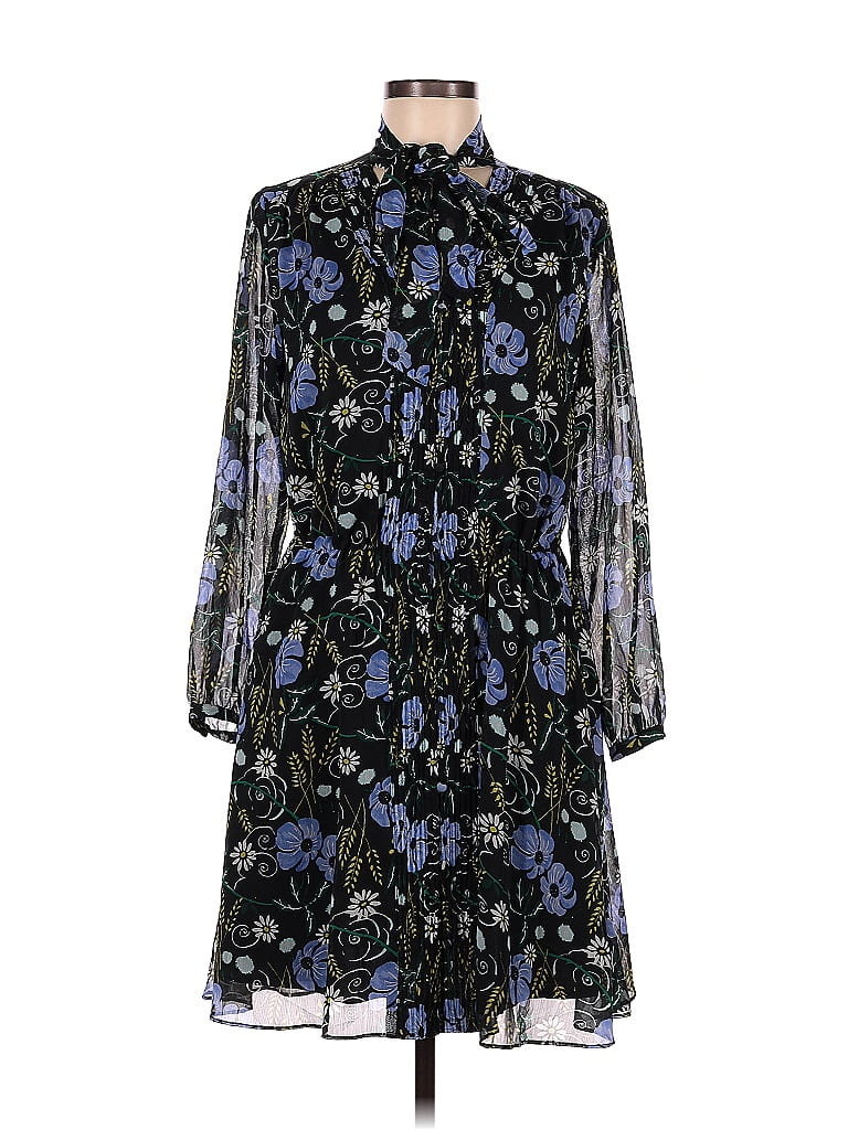 Banana Republic 100% Polyester Floral Motif Paisley Baroque Print Blue Casual Dress Size M (Petite) - photo 1