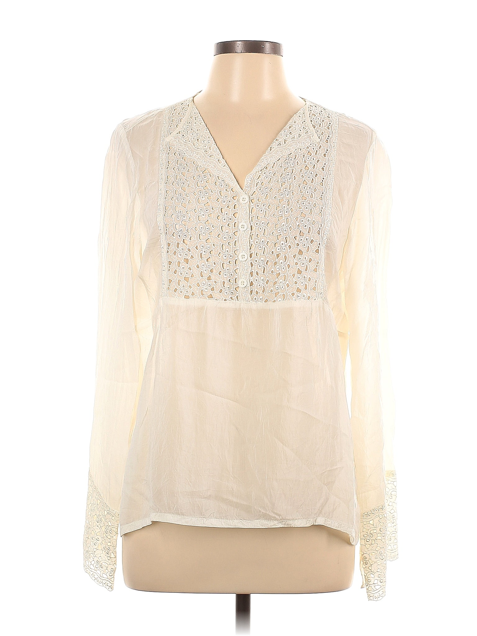 Johnny Was Ivory Long Sleeve Blouse Size L - 72% off | ThredUp