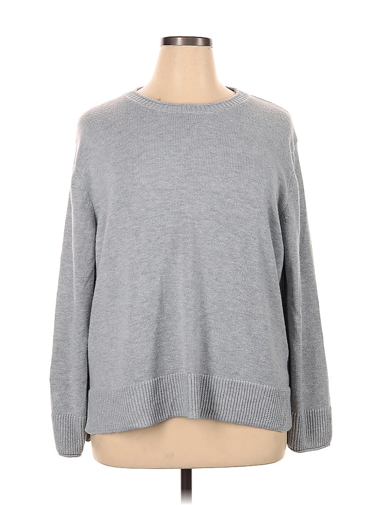 Ella Moss Solid Gray Pullover Sweater Size XL - photo 1