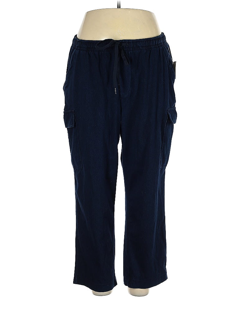 Lands' End Solid Navy Blue Cargo Pants Size 1X (Plus) 72 off ThredUp