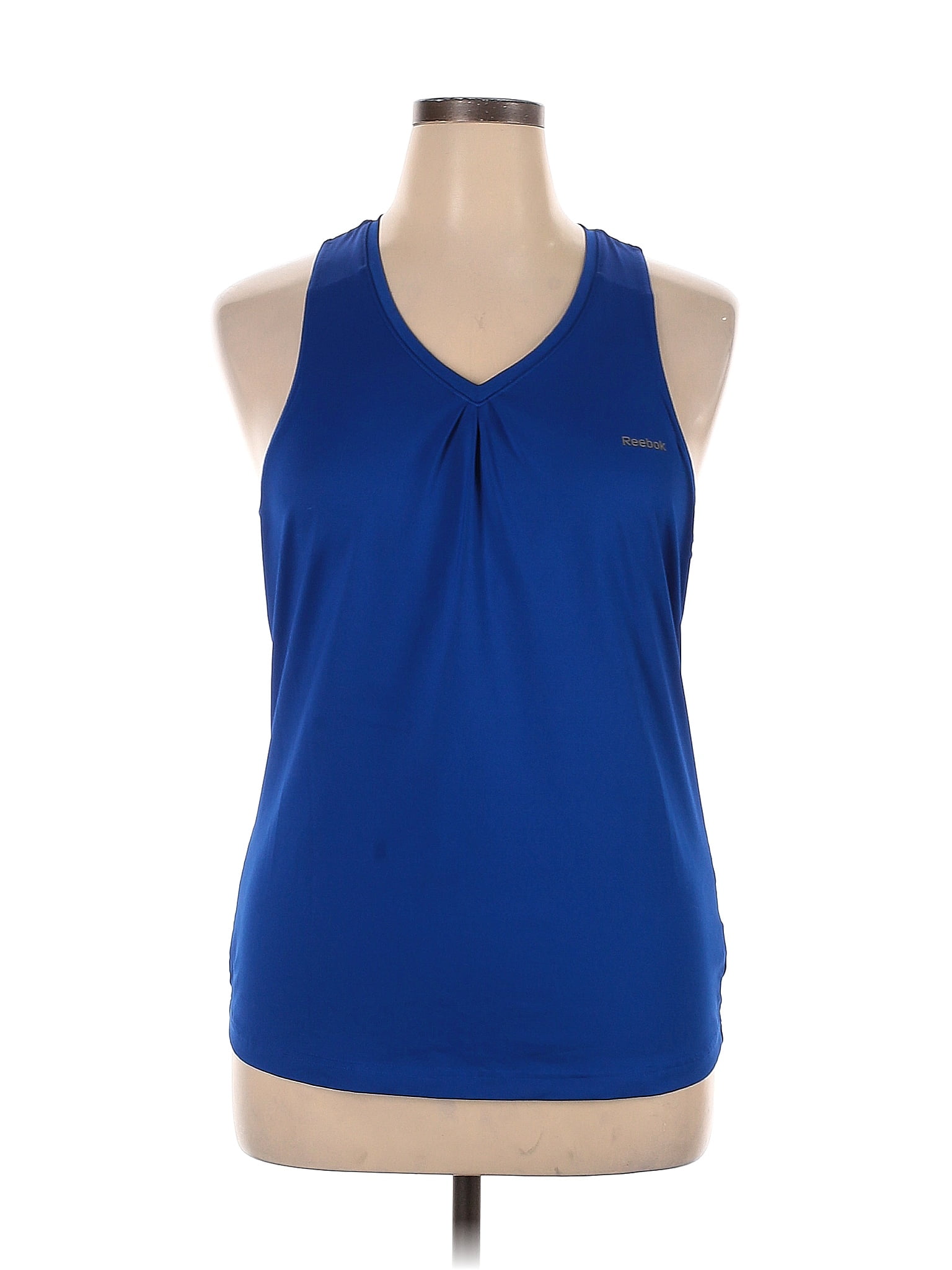 Reebok Solid Blue Active Tank Size XL - 64% off