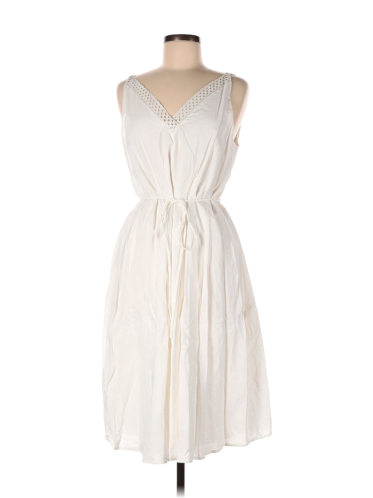 Gibson Latimer Solid White Ivory Casual Dress Size L - 47% off | ThredUp