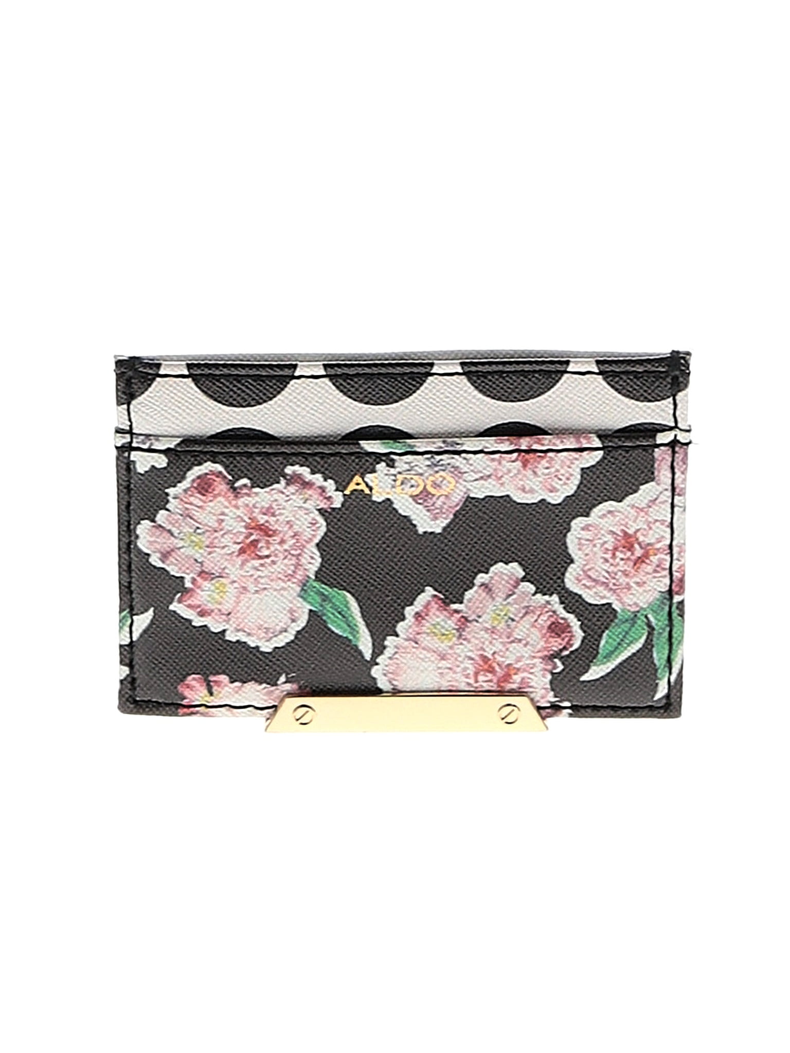 Aldo Floral Black Card Holder One Size 23 off ThredUp