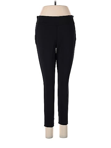 Simply Vera Vera Wang Polka Dots Black Yoga Pants Size M (Petite) - 56% off