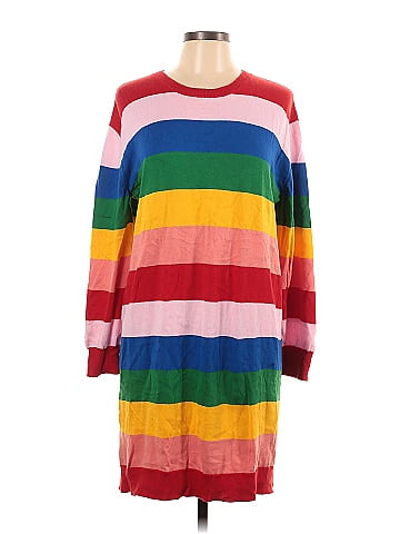 Chinti Parker Stripes Multi Color Pink Casual Dress Size L 84