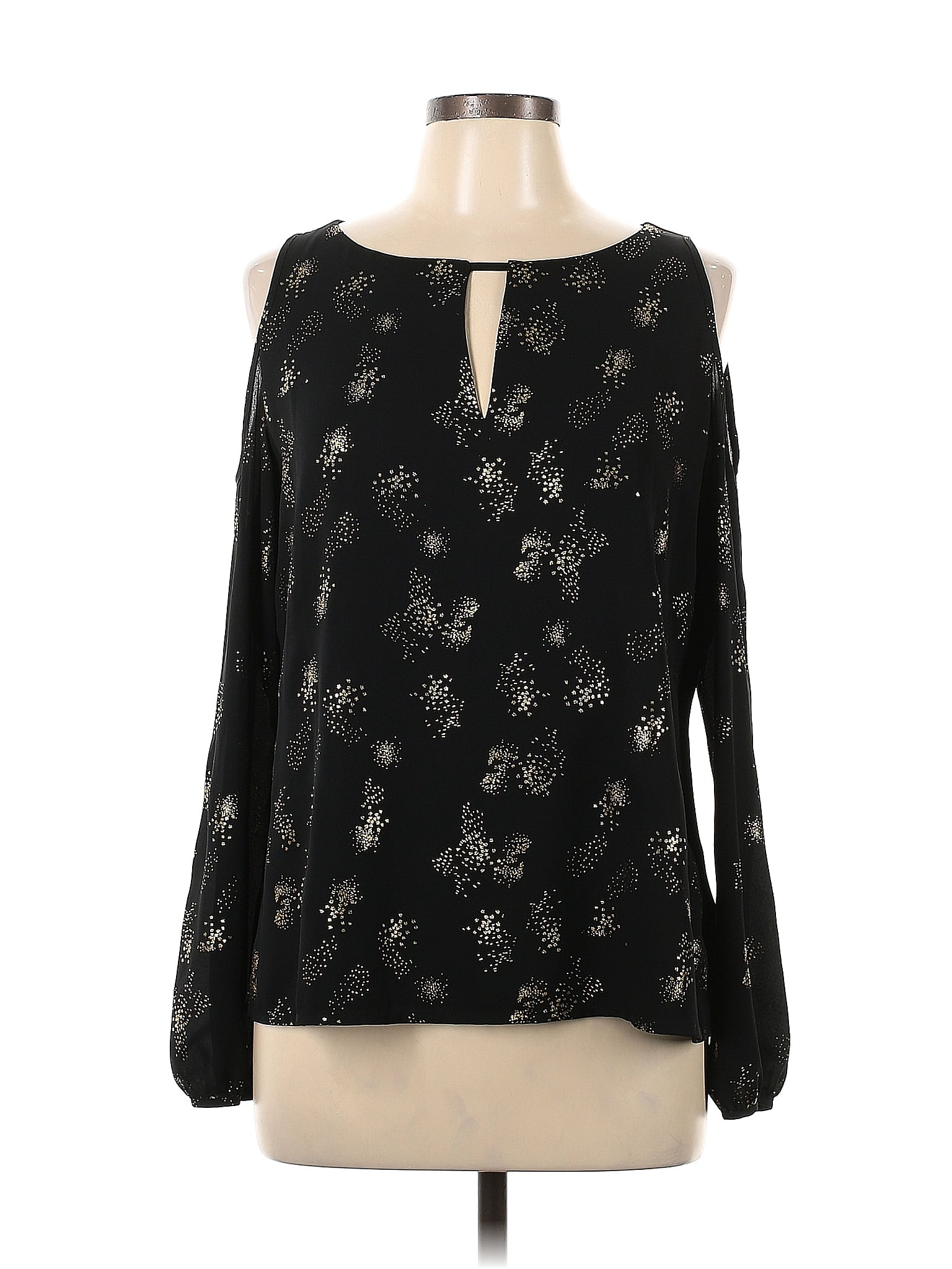 Cooper And Ella 100 Polyester Floral Black Sleeveless Blouse Size L 80