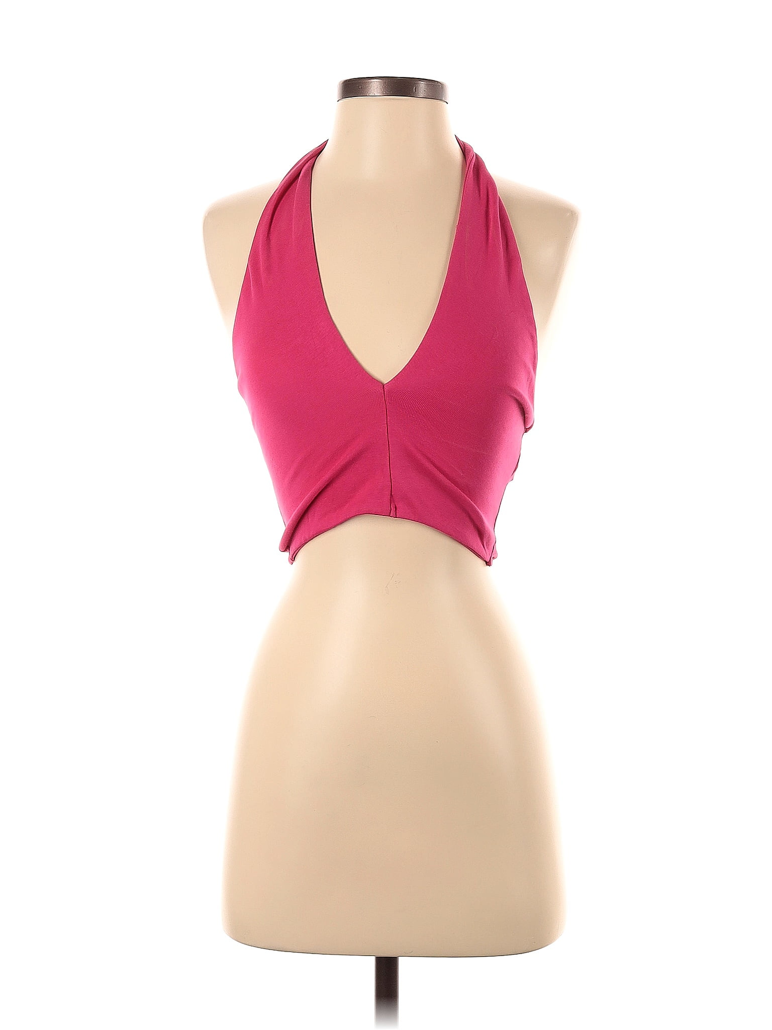 Zara Solid Pink Halter Top Size S 18 off ThredUp