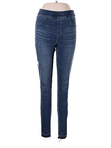 SPANX Solid Blue Jeans Size M (Tall) - 56% off