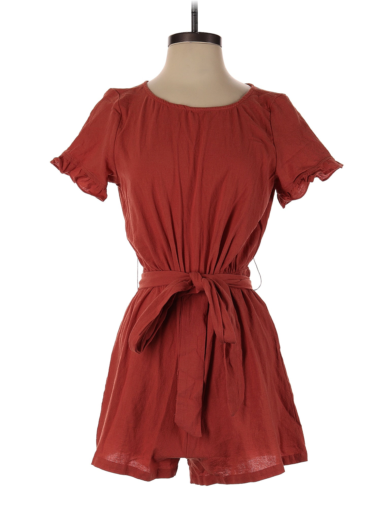 Shein Grey Cotton Stripe Romper main image 1