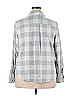 Workshop Republic Clothing Checkered-gingham Houndstooth Plaid Gray Long Sleeve Blouse Size 1X (Plus) - photo 2