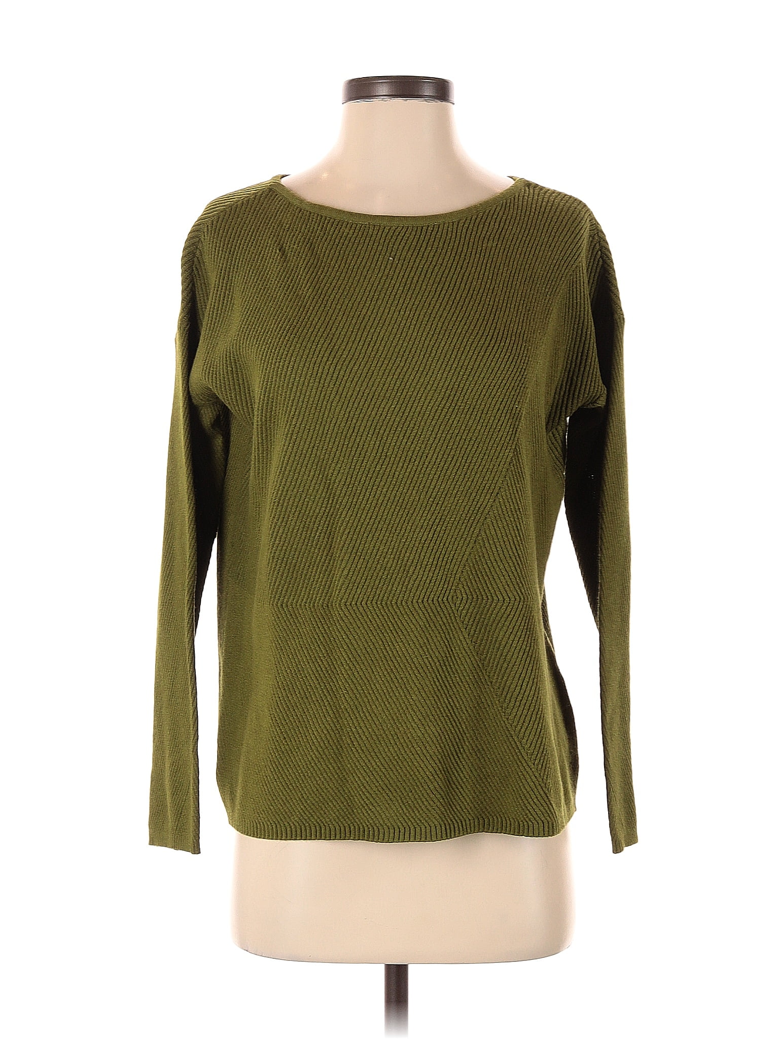 J.Jill Color Block Solid Green Pullover Sweater Size M (Tall) - 61% off