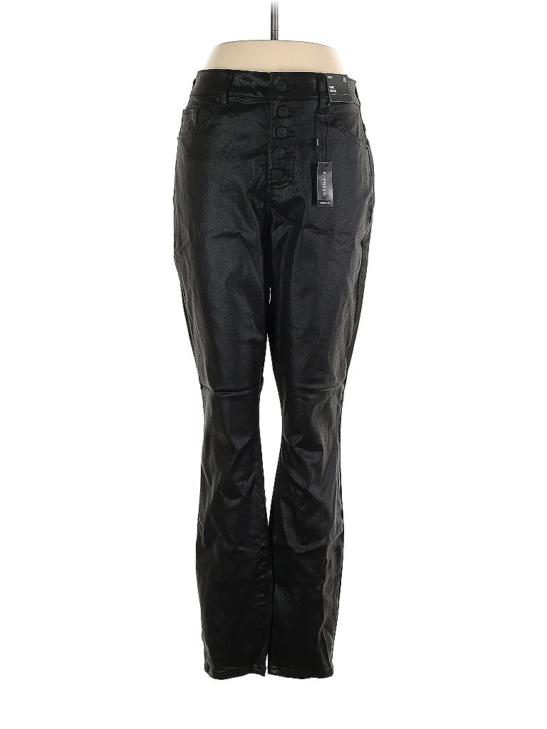 Express 100% Spandex Black Faux Leather Pants Size 8 - photo 1