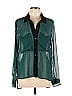 BCBGeneration 100% Recycled Polyester Color Block Green Long Sleeve Blouse Size L - photo 1
