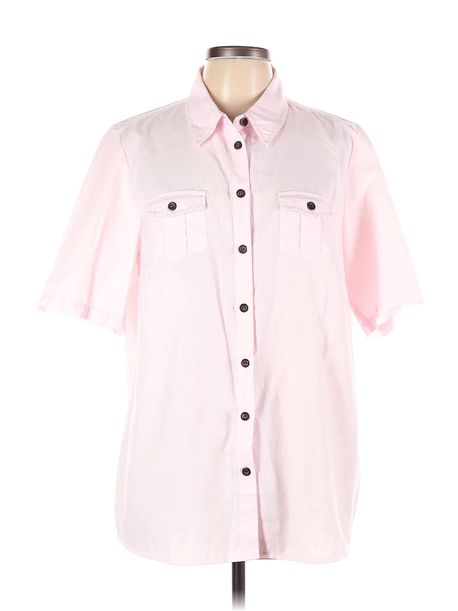 Venus Solid Pink Short Sleeve Blouse Size 12 44 Off Thredup