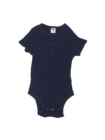 Old Navy Solid Navy Blue Short Sleeve Onesie Size 12-18 mo - 41% off