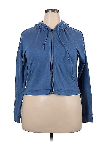 90 Degree by Reflex Solid Blue Zip Up Hoodie Size XL - 61% off