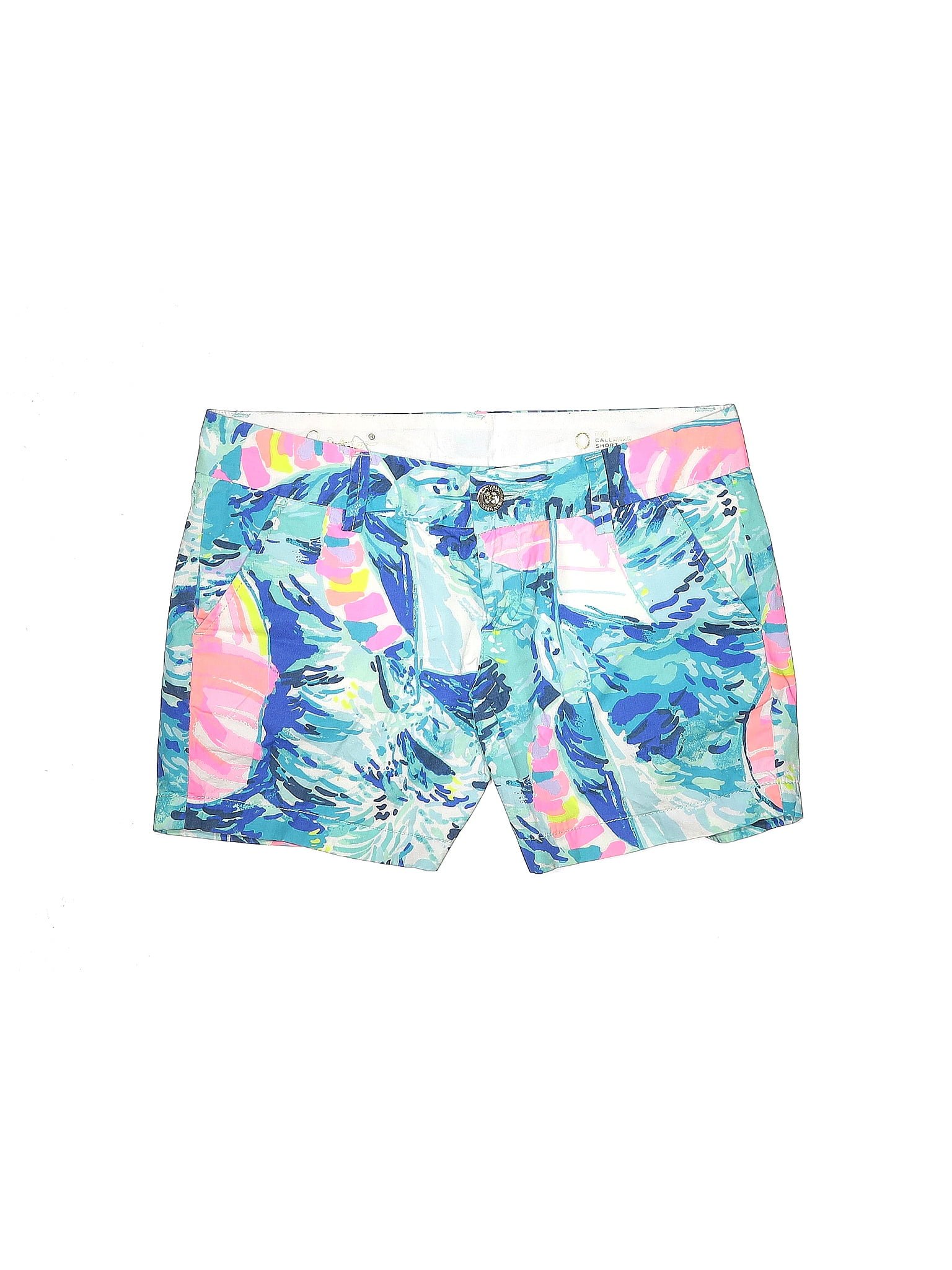 Lilly Pulitzer 100 Cotton Multi Color Blue Shorts Size 0 63 Off