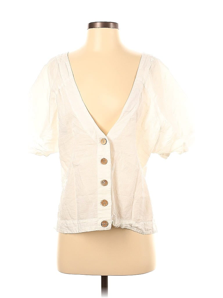 Free People White Ivory Short Sleeve Blouse Size Xs 62 Off Thredup