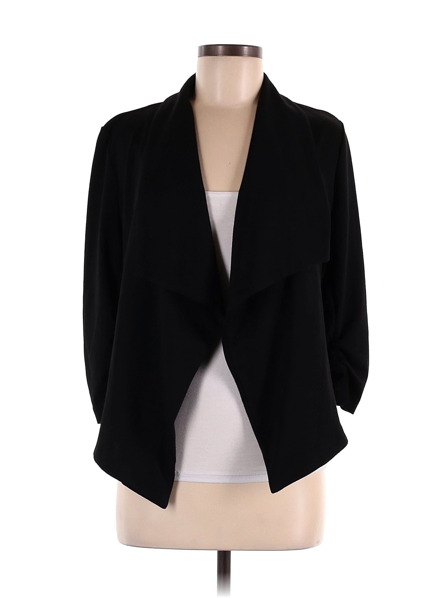 Candie's Color Block Solid Black Cardigan Size M - 62% off