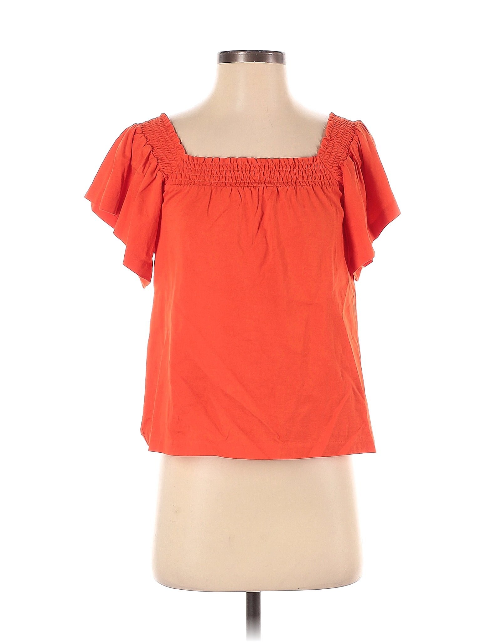 J Crew 100 Cotton Orange Short Sleeve Blouse Size Xs 73 Off Thredup