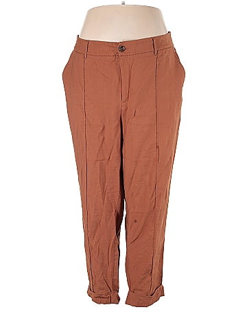 A New Day Solid Brown Casual Pants Size 16 - 46% off