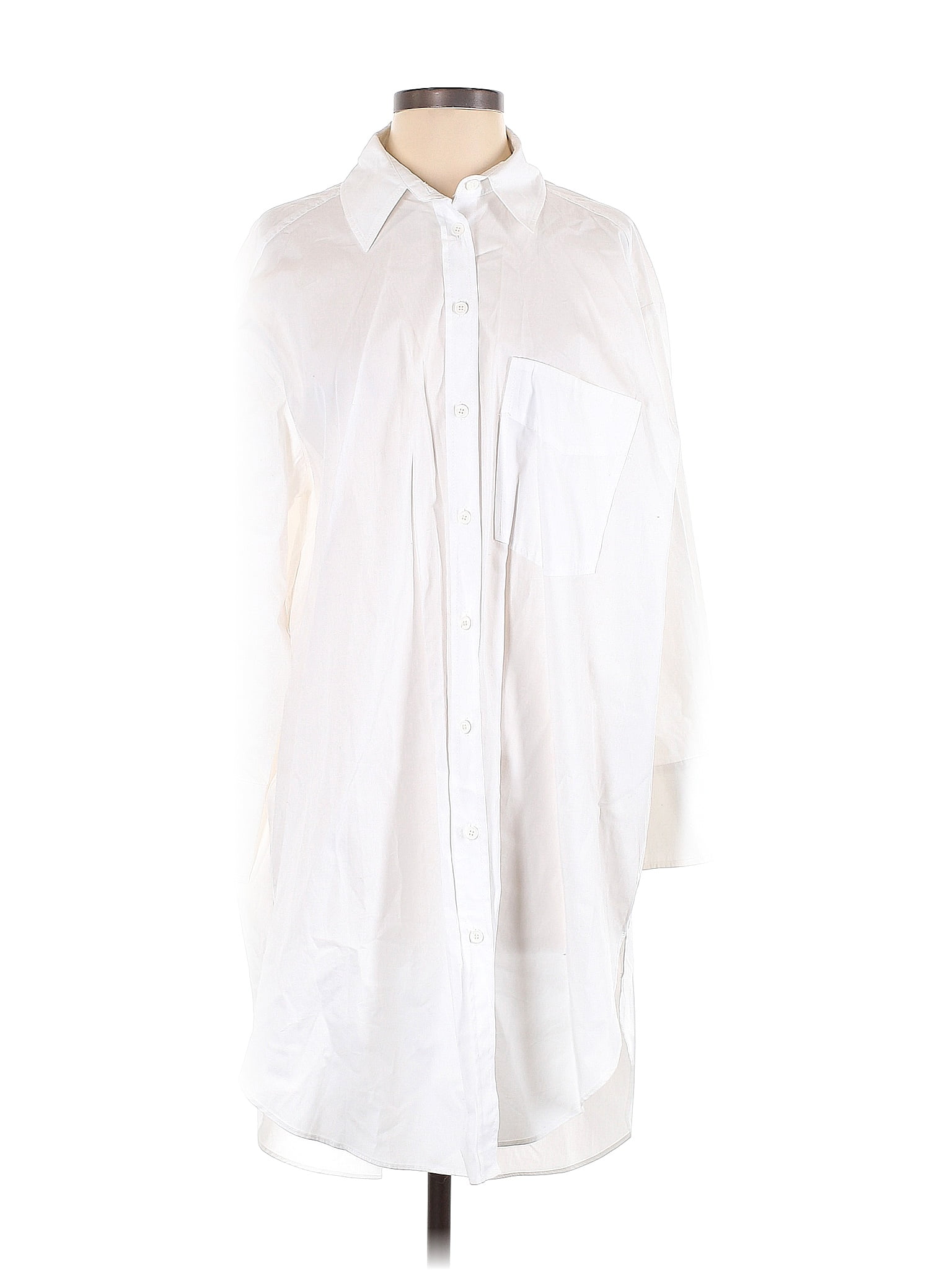 Zara 100 Cotton Solid White Casual Dress Size Xs 49 Off Thredup