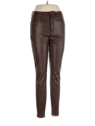 free people brown leather pants
