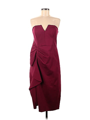 Aidan Mattox Solid Maroon Burgundy Casual Dress Size 8 81 off