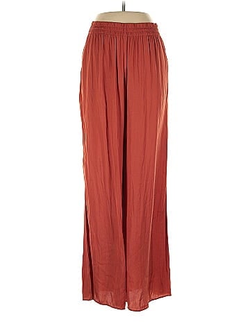 Zara 100% Polyester Solid Red Casual Pants Size M - 32% off