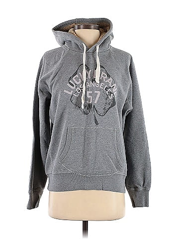 Lucky Brand 100% Cotton Marled Gray Pullover Hoodie Size S - 68% off