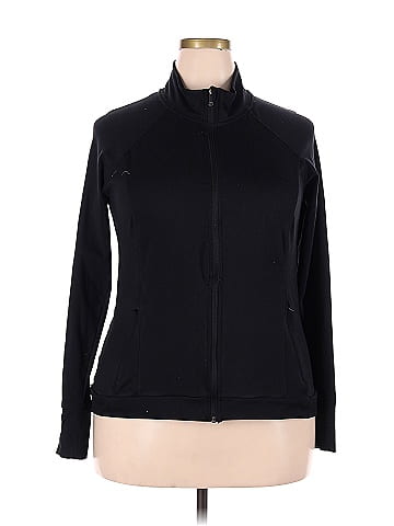 all in motion Solid Black Track Jacket Size XXL - 50% off