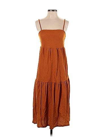 Zara burnt orange on sale dress