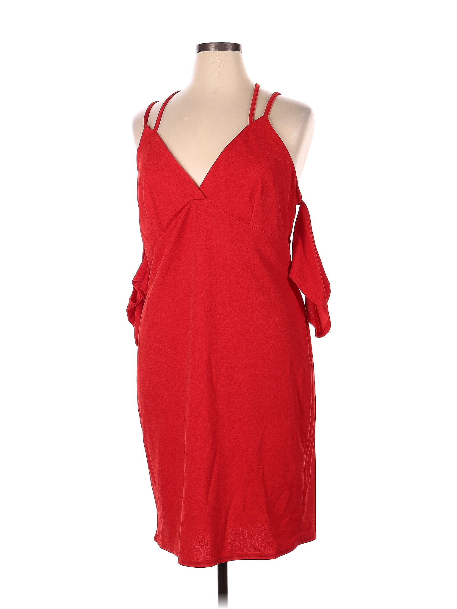 Venus Solid Red Cocktail Dress Size 1X (Plus) - 52% off | ThredUp