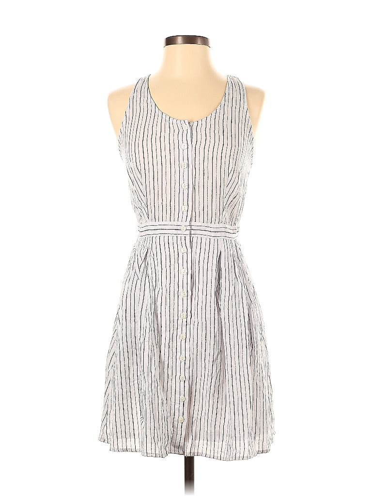 Q&A Stripes Gray Casual Dress Size S - photo 1