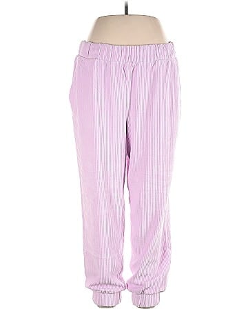A New Day Stripes Pink Velour Pants Size XL - 45% off
