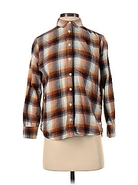 Madewell Flannel Side-Button Oversized Ex-Boyfriend Shirt in Bickett Plaid (view 1)