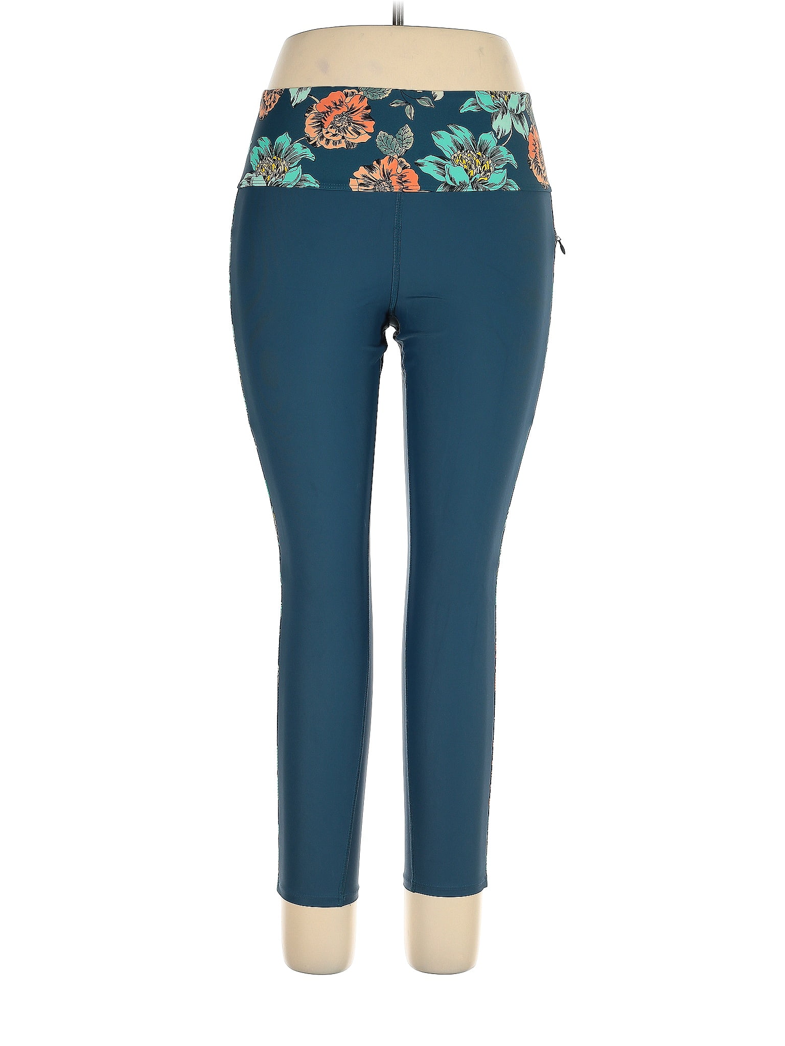 PrAna Floral Teal Leggings Size XL - 50% off