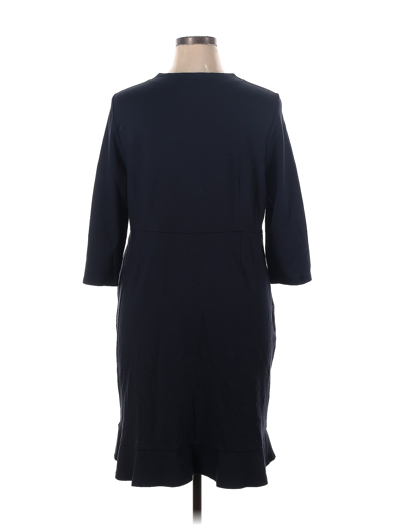 J.Jill Solid Navy Blue Casual Dress Size XL (Petite) - 71% off