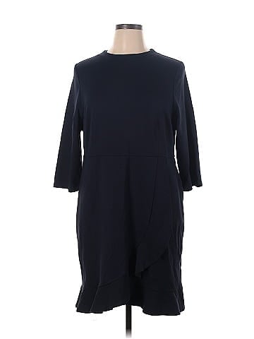 J.Jill Solid Navy Blue Casual Dress Size XL (Petite) - 71% off