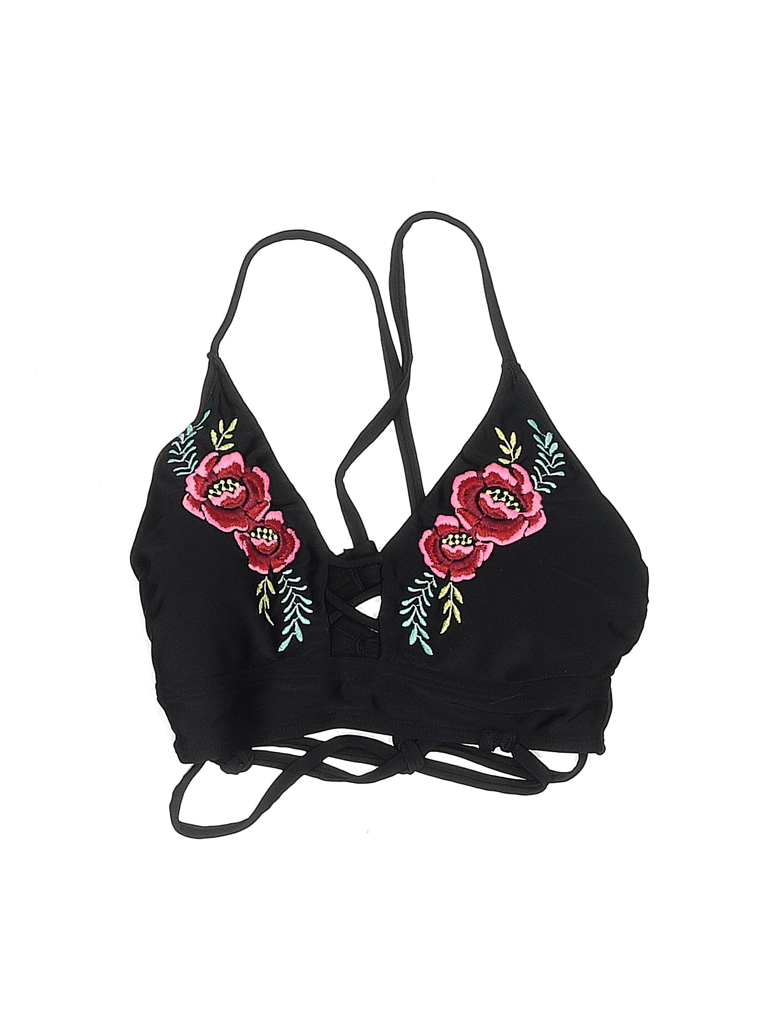 Xhilaration 100 Recycled Plastic Black Swimsuit Top Size M 15 off