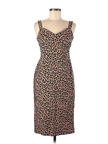 Banana Republic Leopard Print Brown Casual Dress Size 6 76 off