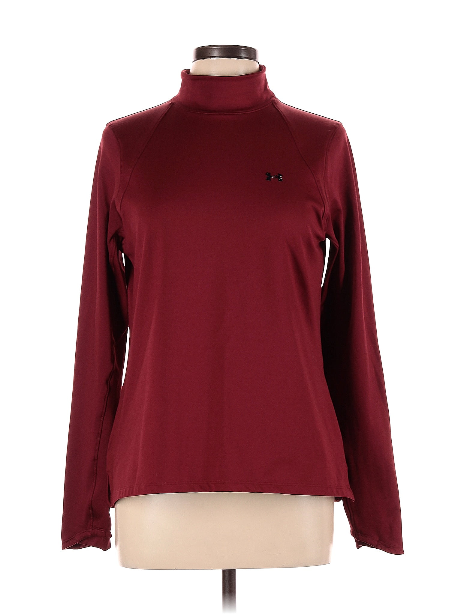 Under Armour Solid Red Burgundy Long Sleeve Turtleneck Size L - 56% off