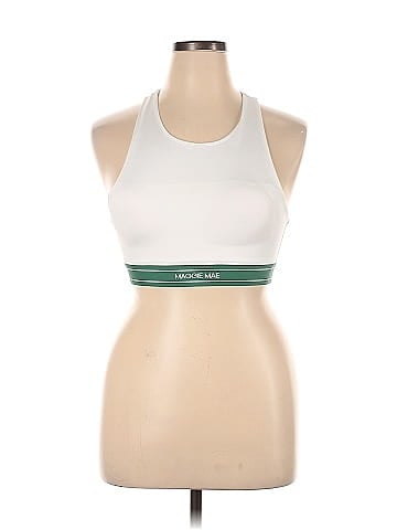 Sabina Color Block Graphic White Sports Bra Size XL - 70% off