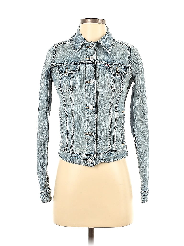 Levi's Solid Blue Denim Jacket Size XS - 65% Off | ThredUp